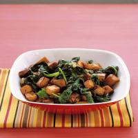 Sauteed Sweet Potatoes and Spinach image