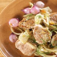 Pork Tenderloin with Sweet and Sour Onions, Golden Raisins, and Capers image