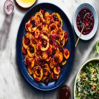 Roasted Sweet Potato and Delicata Squash With Cranberry Agrodolce image