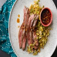 Grilled Flank Steak With Kimchi-Style Coleslaw image