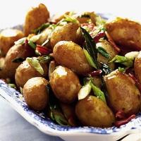 New potatoes with spring onions & bacon image