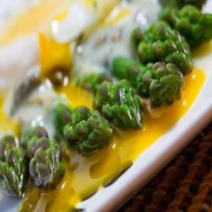 Asparagus with a Poached Egg in a Dill and Caper Avgolemono Sauce_image