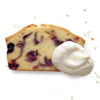 Blueberry-Sour Cream Pound Cake with Lemon Cream image