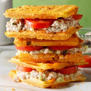 Tuna Cheese-Waffle Sandwiches image
