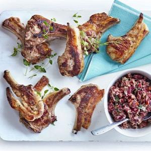 Zesty lamb chops with crushed kidney beans image