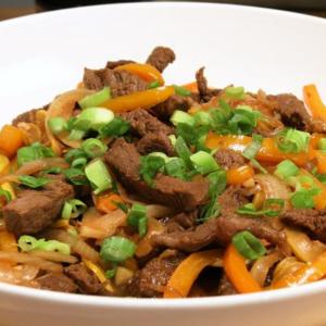 SUMMER SQUASH STIR-FRY WITH BEEF FEATURING BEEF BOU image