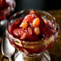 Pears Poached in Red Wine and Cassis image