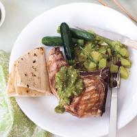 Grilled Pork Chops with Tomatillo Salsa image