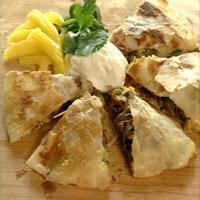 Caramelized Maui Onion and Barbeque Duck Quesadillas image
