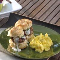 Buttermilk Biscuits with Eggs and Sausage Gravy image