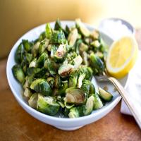 Pan-Cooked Brussels Sprouts With Green Garlic_image