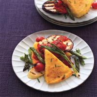 Polenta and Vegetables with Roasted Red Pepper Sauce image