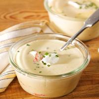 Chilled Corn-and Crayfish Soup with Creme Fraiche and Chives image