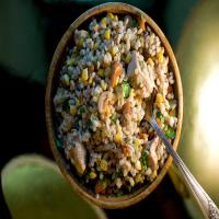Coconut Barley Pilaf With Corn, Chicken and Cashews image