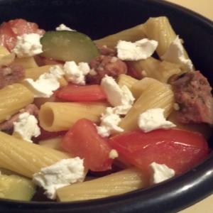 Sausage Penne With Zucchini and Goat Cheese_image