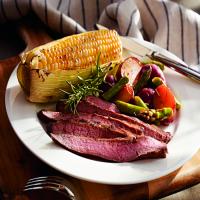 Barbecued Flank Steak with Roasted Veggies_image