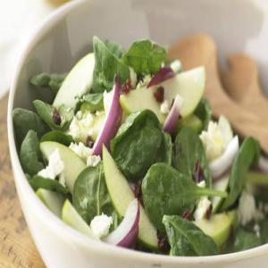 Skinny Tangy Spinach and Apple Salad image