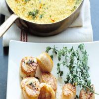 Sea Scallops with Sherry and Saffron Couscous image