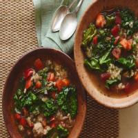 Turkey, Kale and Brown Rice Soup image