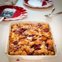 Raspberry White Chocolate Bread Pudding_image