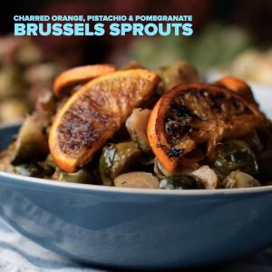 Charred Orange, Pomegranate And Pistachio Brussels Sprouts Recipe by Tasty_image