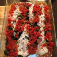 Baked Haddock with Spinach and Tomatoes image