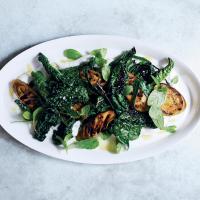 Grilled Eggplant and Greens with Spiced Yogurt image