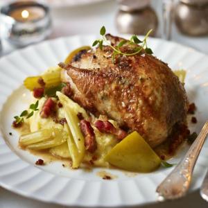 Partridge in cider with apples & celery_image