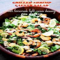 Grilled Shrimp Caesar Salad with Homemade Light Caesar Dressing Recipe | Diethood_image