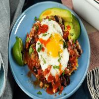 Huevos Rancheros Brunch Casserole with Ham and Cheese image