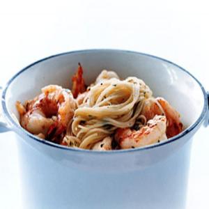 Shrimp & Pasta with Olive Oil and Pine Nuts image