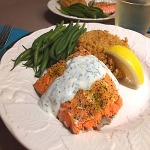 BAKED SALMON With DILL SAUCE image