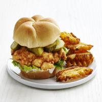 Fried Chicken Sandwiches with Waffle Fries image