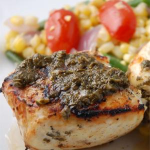 Grilled Halibut with Cilantro Garlic Butter_image