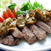 Grilled Safari Steak With Mango Chutney and Mushrooms image