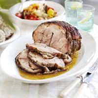 Slow-roast pork with apples & peppers image