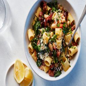 Pasta With Andouille Sausage, Beans and Greens image