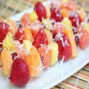 Summer Fruit Kebabs With Honey and Coconut image