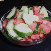Watermelon-Cucumber Salad with Sushi Vinegar and Lime image