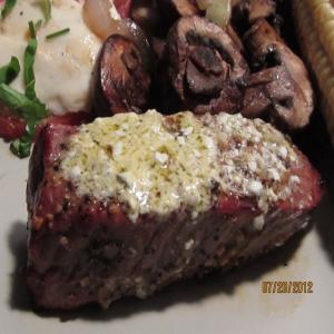 Savory Grilled Steak With Bleu Cheese Garlic Butter_image