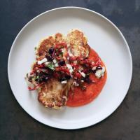 Cauliflower Steaks with Olive Relish and Tomato Sauce image