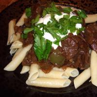 Goulash With Green Peppers and Noodles image
