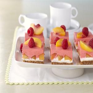 Creamy Layered Peach Squares image