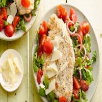 Skinny Chicken Milanese with Balsamic Arugula Salad image