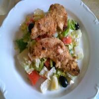 Oven Fried Chicken Tenders With Chopped Salad and Vinaigrette image
