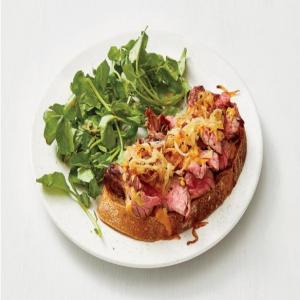 Open-Face Steak and Onion Sandwiches image