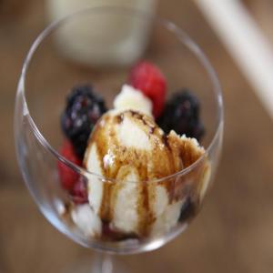 Olive Oil Sorbetto with Berries and Balsamic image