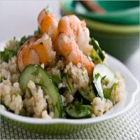 Quinoa Salad with Lime Ginger Dressing and Shrimp image