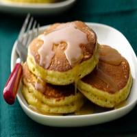 Eggnog Pancakes with Maple Butter Rum Drizzle image