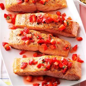 Seared Salmon with Strawberry Basil Relish Recipe_image